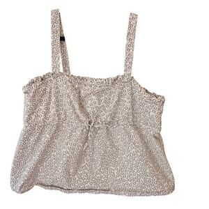 Vintage Y2K Gap Babydoll Tank Top Size XXL Ditsy Floral Cotton Feminine Cottage